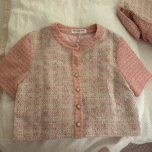 Amanda Uprichard Top Braswell in Pink - Size Small